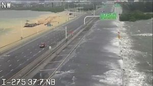 Une photo prise lors du passage d’un ouragan