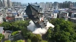 Un temple qui s’effondre en Chine